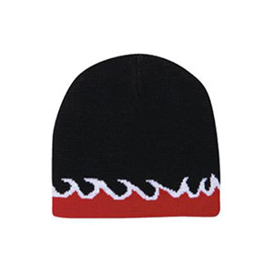 Flame design reversible knit beanie (91-628)